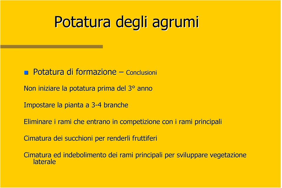 competizione con i rami principali Cimatura dei succhioni per renderli