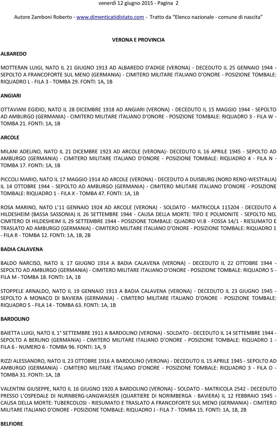 TOMBALE: RIQUADRO 3 - FILA W - TOMBA 21.