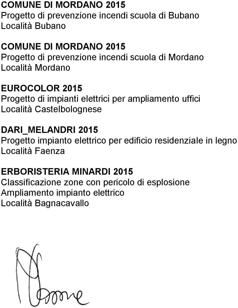 Località Castelbolognese DARI_MELANDRI 2015 Progetto impianto elettrico per edificio residenziale in legno Località Faenza