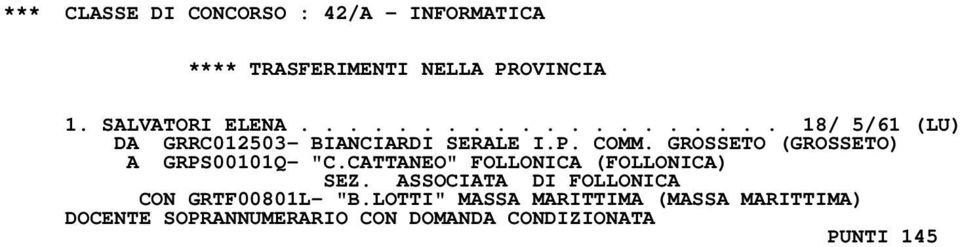 GROSSETO (GROSSETO) A GRPS00101Q- "C.CATTANEO" FOLLONICA (FOLLONICA) SEZ.