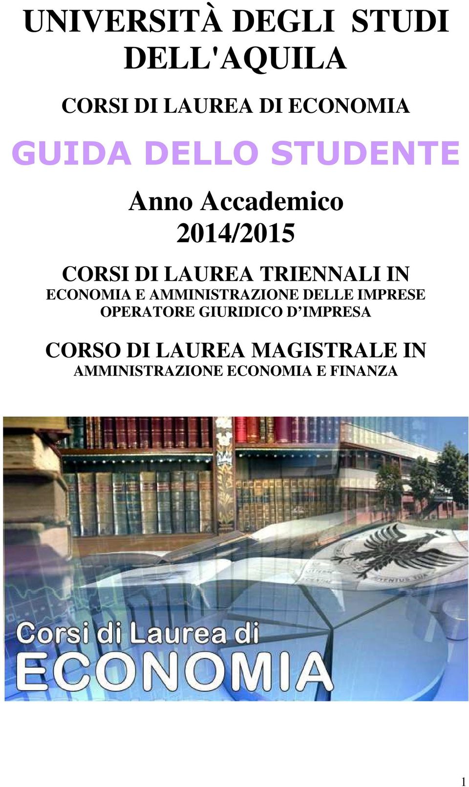 ECONOMIA E AMMINISTRAZIONE DELLE IMPRESE OPERATORE GIURIDICO D