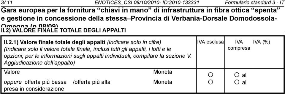 10-133331 Formulario standard 3 - IT II.2)