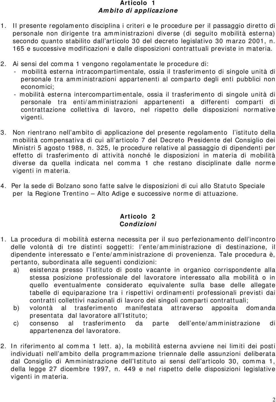 articolo 30 del decreto legislativo 30 marzo 20