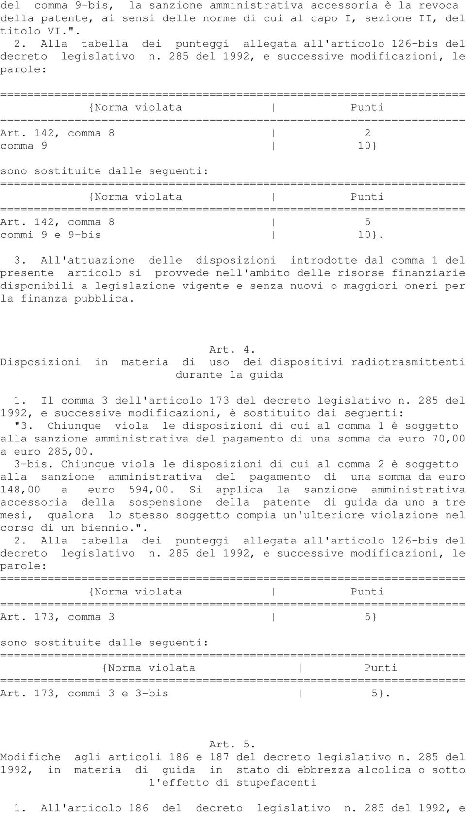 142, comma 8 2 comma 9 10} sono sostituite dalle seguenti: Art. 142, comma 8 5 commi 9 e 9-bis 10}. 3.