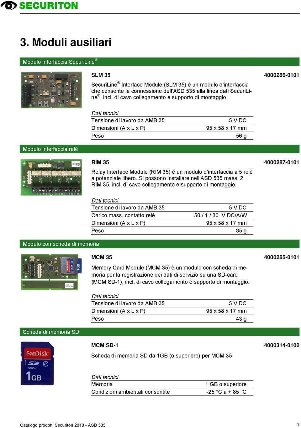 4000286-0101 Tensione di lavoro da AMB 35 Peso 5 V DC 95 x 58 x 17 mm 56 g Modulo interfaccia relè RIM 35 Relay Interface Module (RIM 35) è un modulo d interfaccia a 5 relè a potenziale libero.