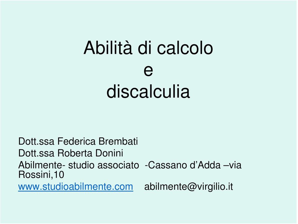 ssa Roberta Donini Abilmente- studio associato