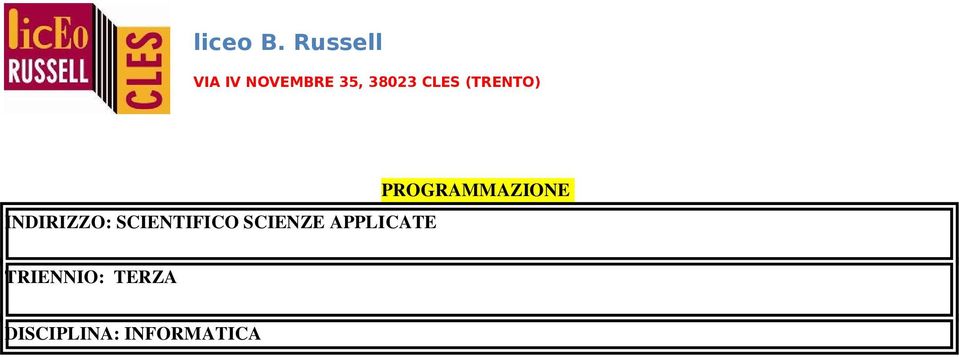 PROGRAMMAZIONE