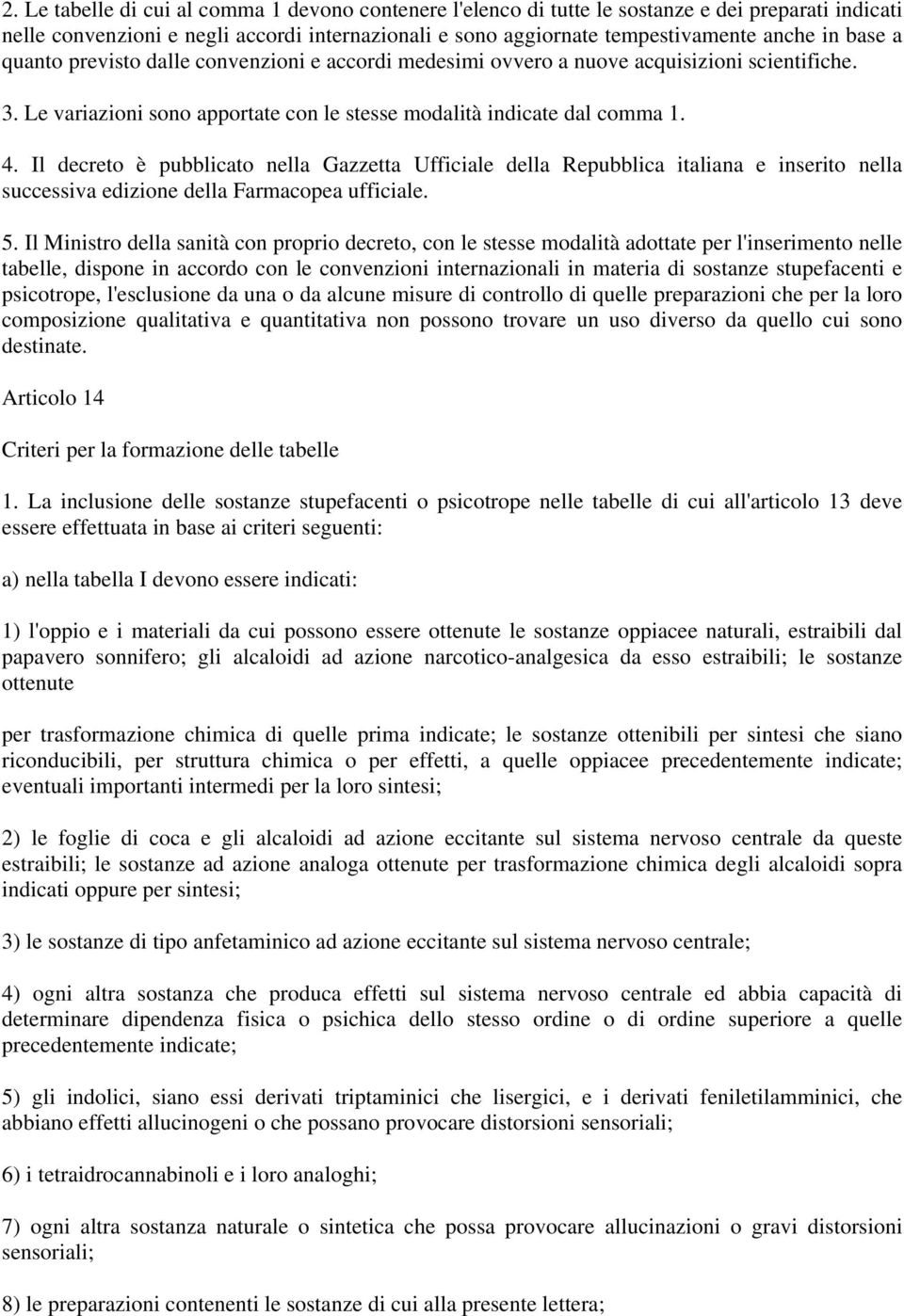 Il decreto è pubblicato nella Gazzetta Ufficiale della Repubblica italiana e inserito nella successiva edizione della Farmacopea ufficiale. 5.