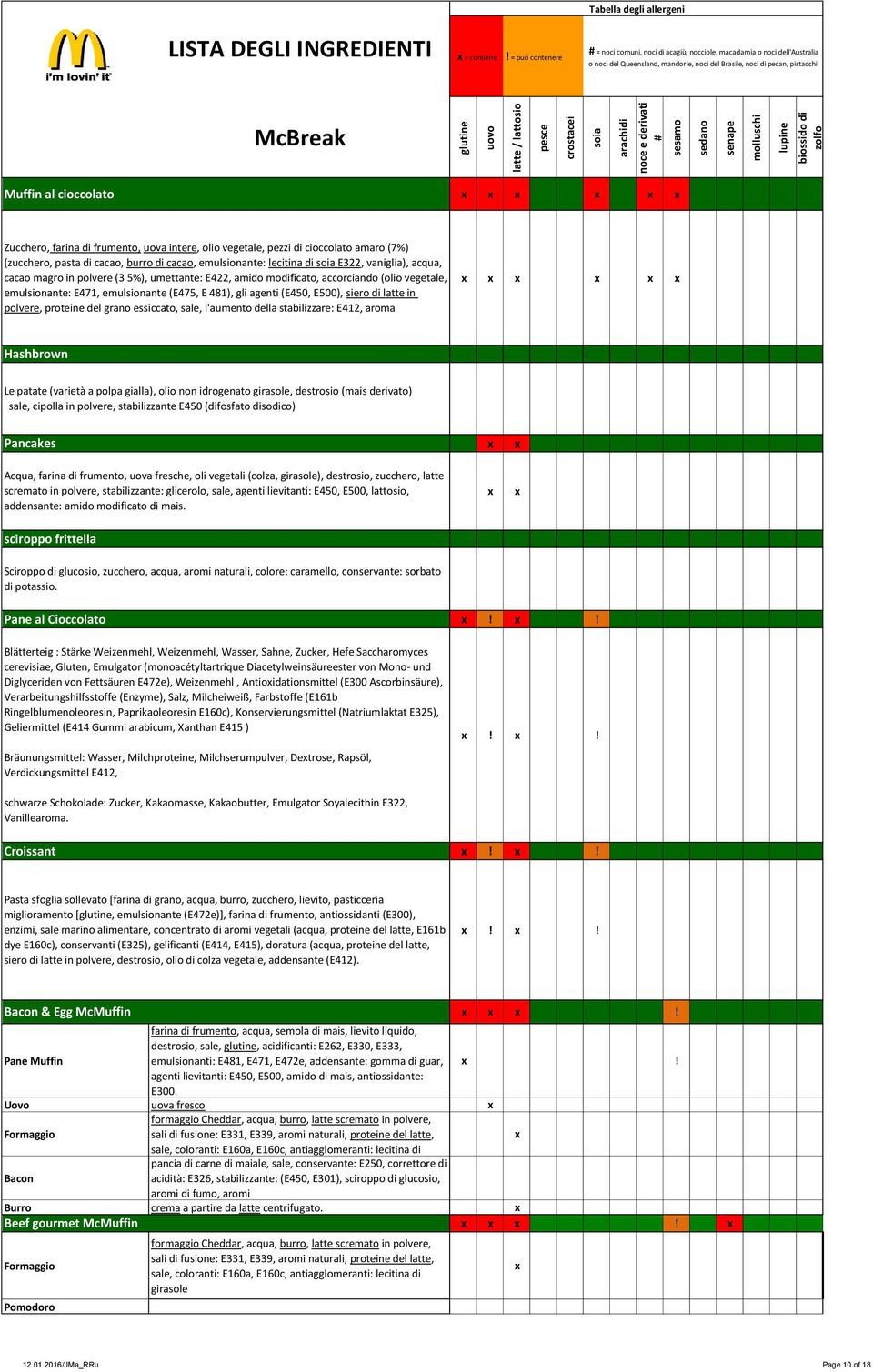 vegetale, emulsionante: E471, emulsionante (E475, E 481), gli agenti (E450, E500), siero di latte in polvere, proteine del grano essiccato, sale, l'aumento della stabilizzare: E412, aroma Hashbrown