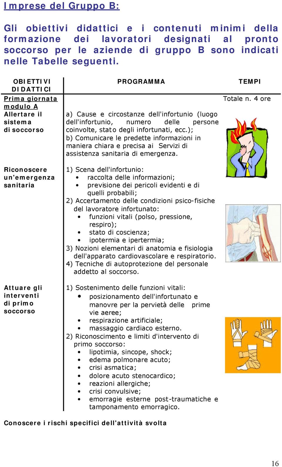 dell'infortunio (luogo dell'infortunio, numero delle persone coinvolte, stato degli infortunati, ecc.