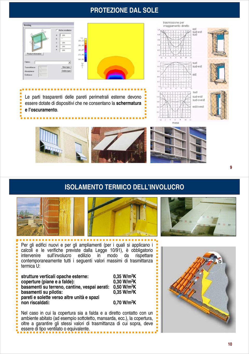 edilizio in modo da rispettare contemporaneamente tutti i seguenti valori massimi di trasmittanza termica U: strutture verticali opache esterne: coperture (piane e a falde): basamenti su terreno,