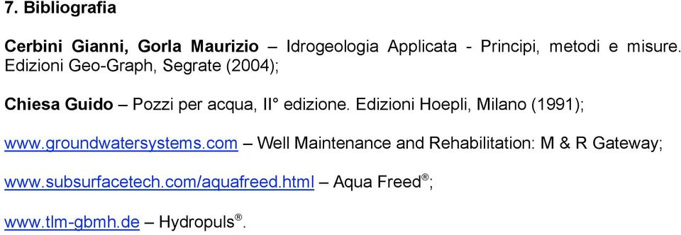 Edizioni Hoepli, Milano (1991); www.groundwatersystems.