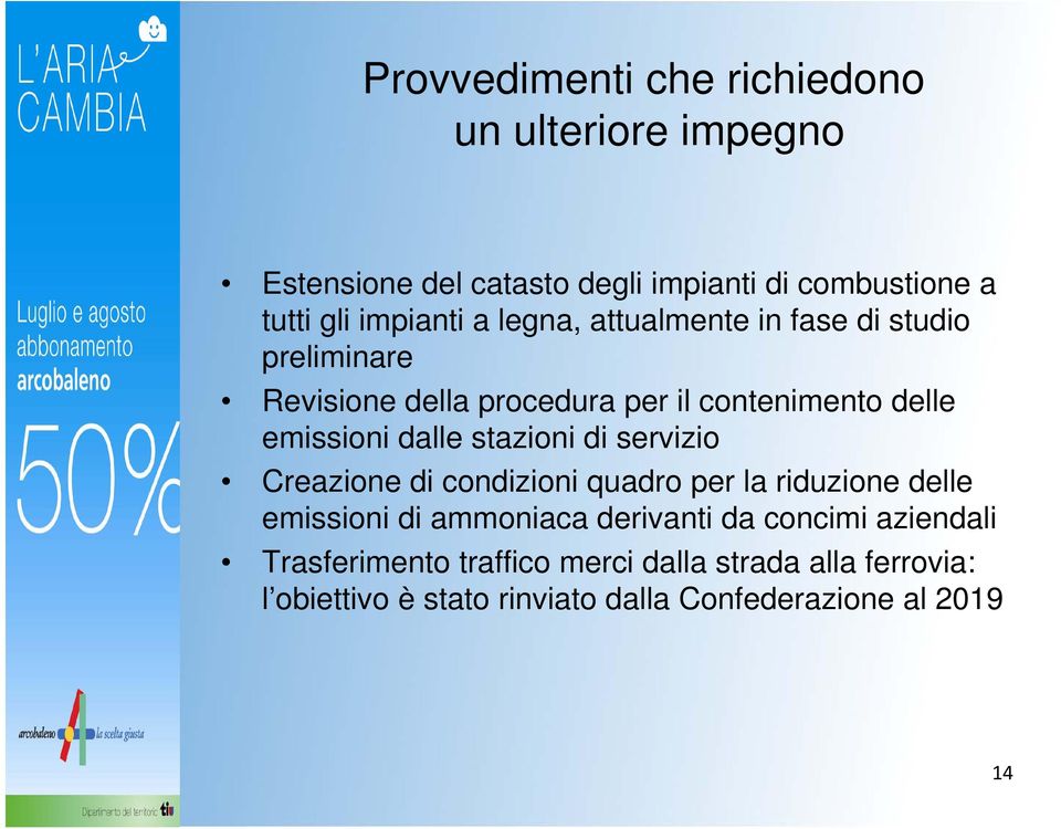 dalle stazioni di servizio Creazione di condizioni quadro per la riduzione delle emissioni di ammoniaca derivanti da