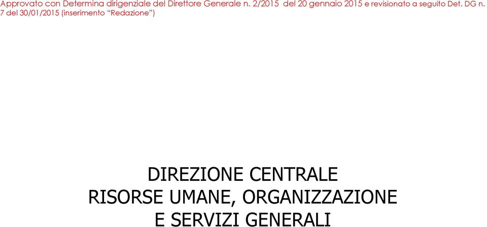 2/2015 del 20 gennaio 2015 e revisionato a seguito Det.