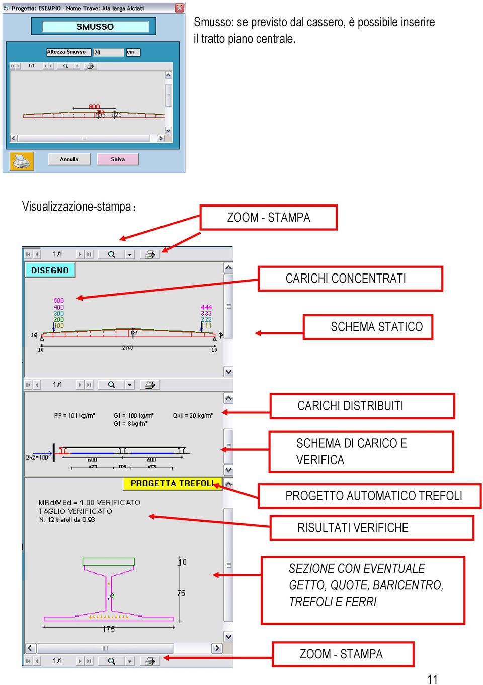 DISTRIBUITI SCHEMA DI CARICO E VERIFICA PROGETTO AUTOMATICO TREFOLI RISULTATI