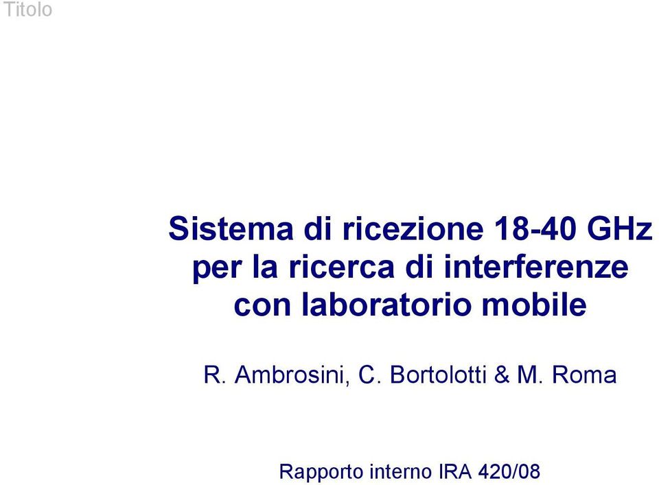 laboratorio mobile R. Ambrosini, C.