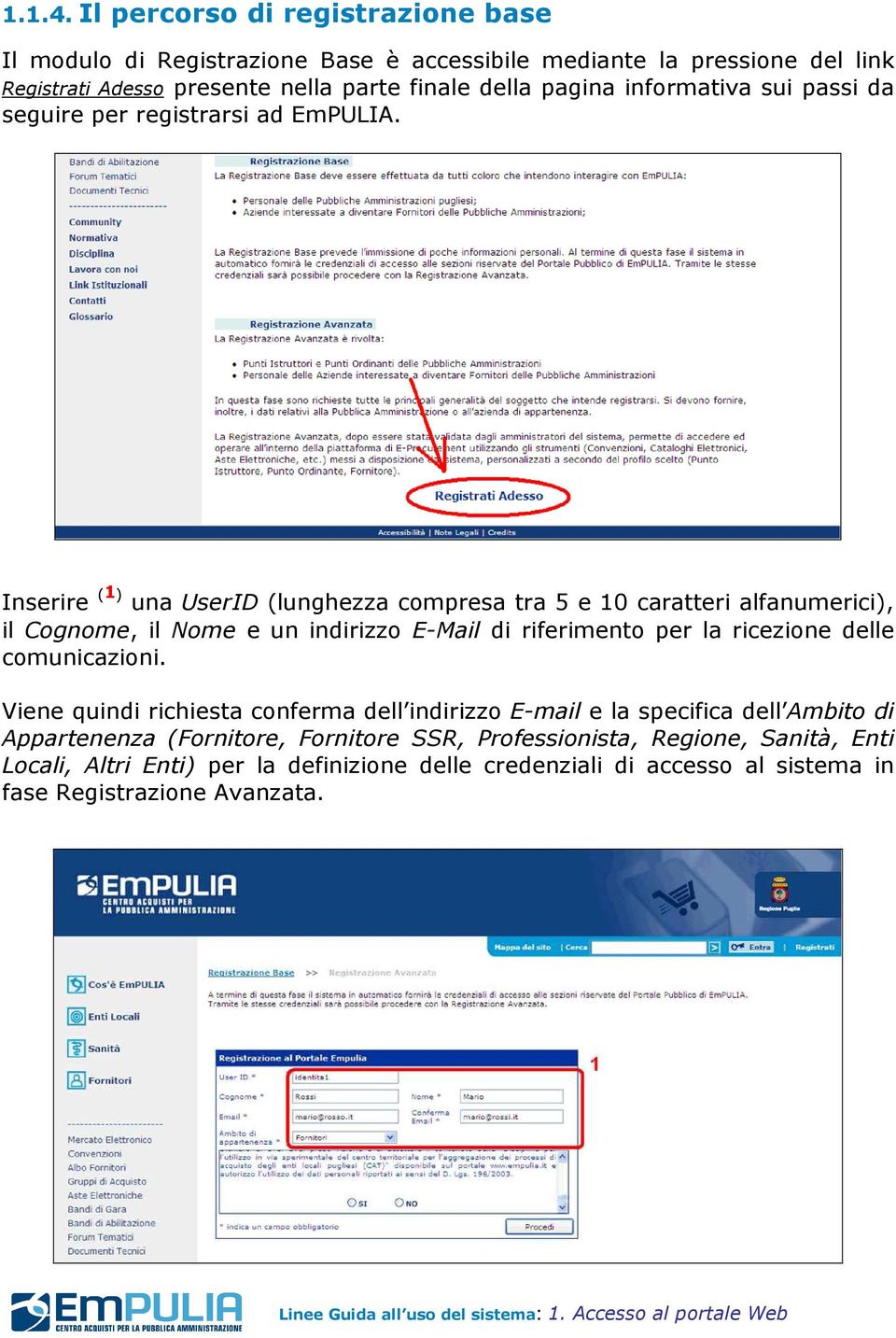 informativa sui passi da seguire per registrarsi ad EmPULIA.