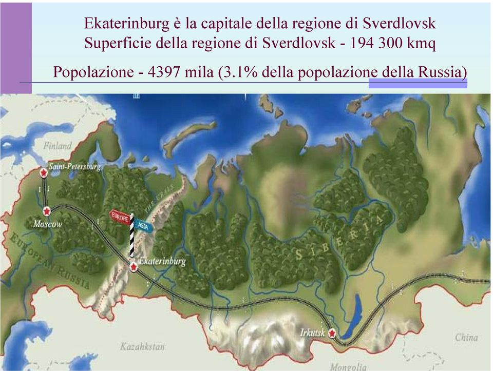 Sverdlovsk - 194 300 kmq Popolazione -