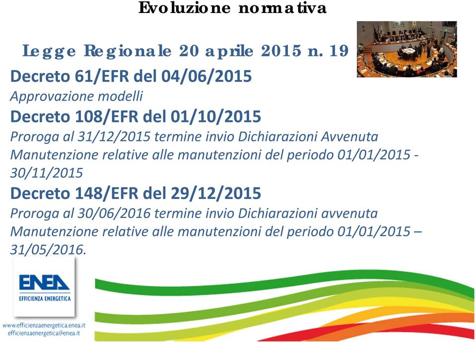 termine invio Dichiarazioni Avvenuta Manutenzione relative alle manutenzioni del periodo 01/01/2015