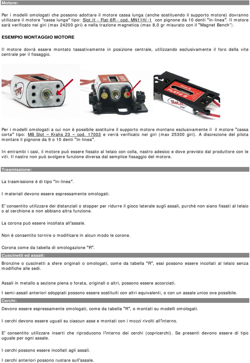 ESEMPIO MONTAGGIO MOTORE Il motore dovrà essere montato tassativamente in posizione centrale, utilizzando esclusivamente il foro della vite centrale per il fissaggio.