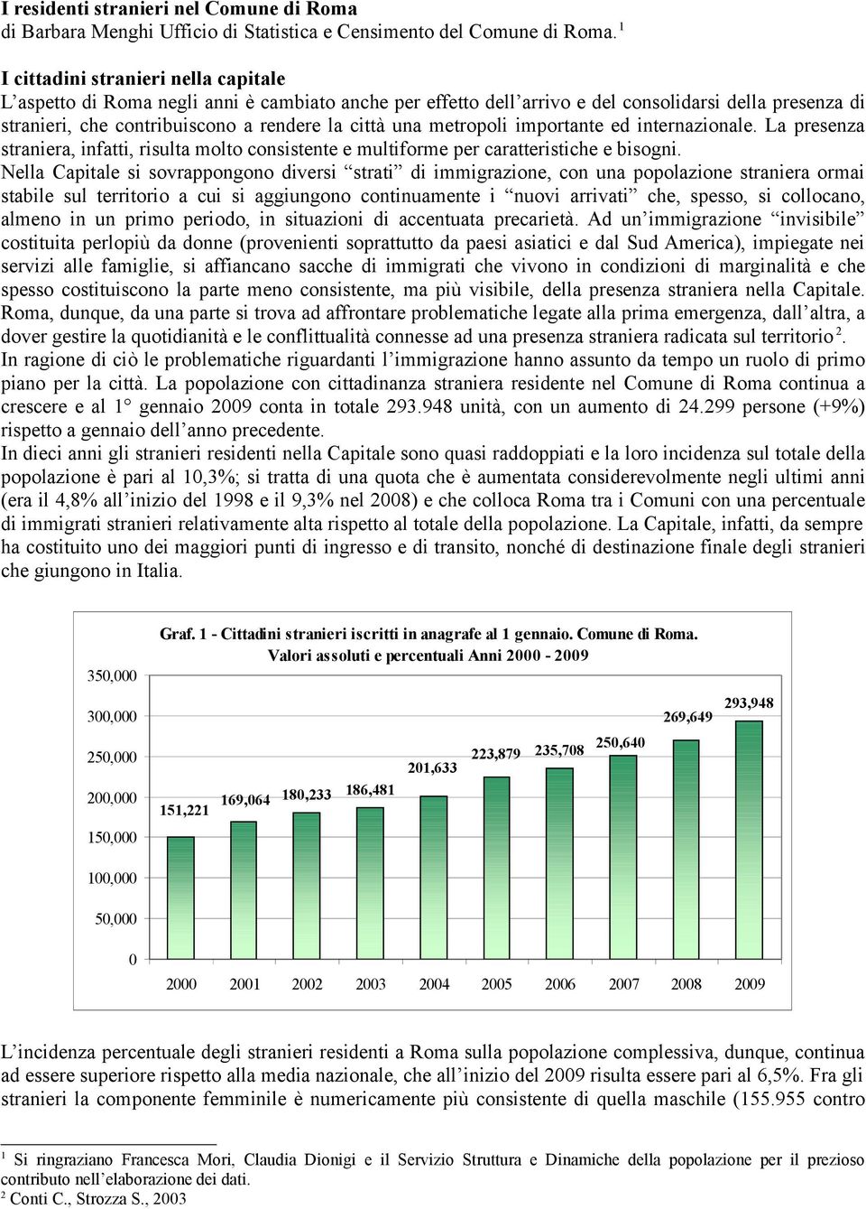 metropoli importante ed internazionale. La presenza straniera, infatti, risulta molto consistente e multiforme per caratteristiche e bisogni.