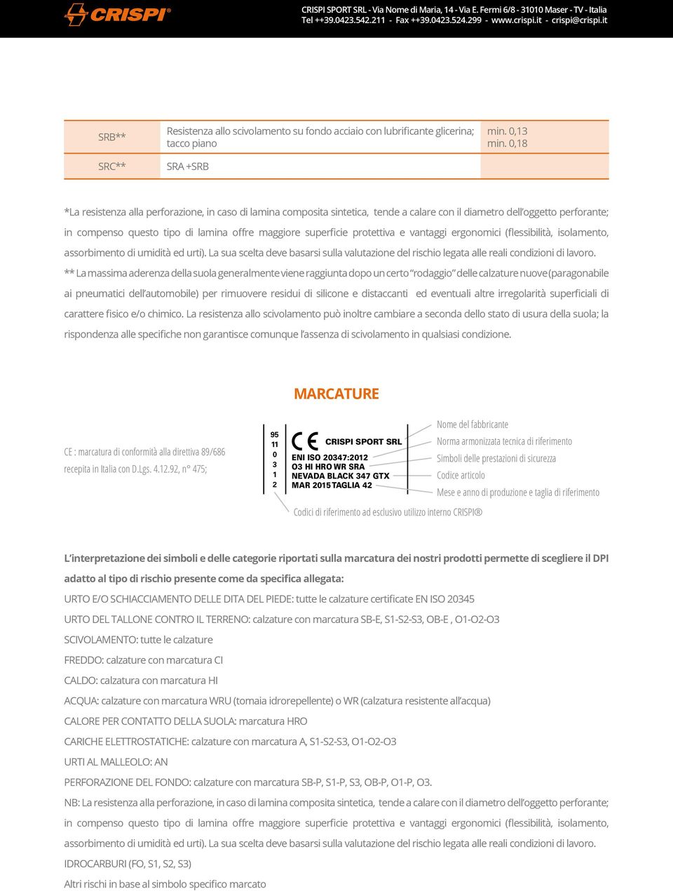 protettiva e vantaggi ergonomici (flessibilità, isolamento, assorbimento di umidità ed urti). La sua scelta deve basarsi sulla valutazione del rischio legata alle reali condizioni di lavoro.