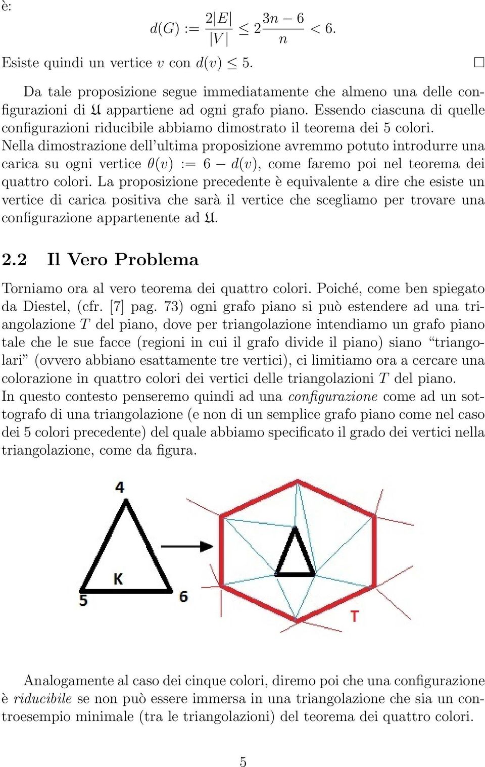 Nella dimostrazione dell ultima proposizione avremmo potuto introdurre una carica su ogni vertice θ(v) := 6 d(v), come faremo poi nel teorema dei quattro colori.