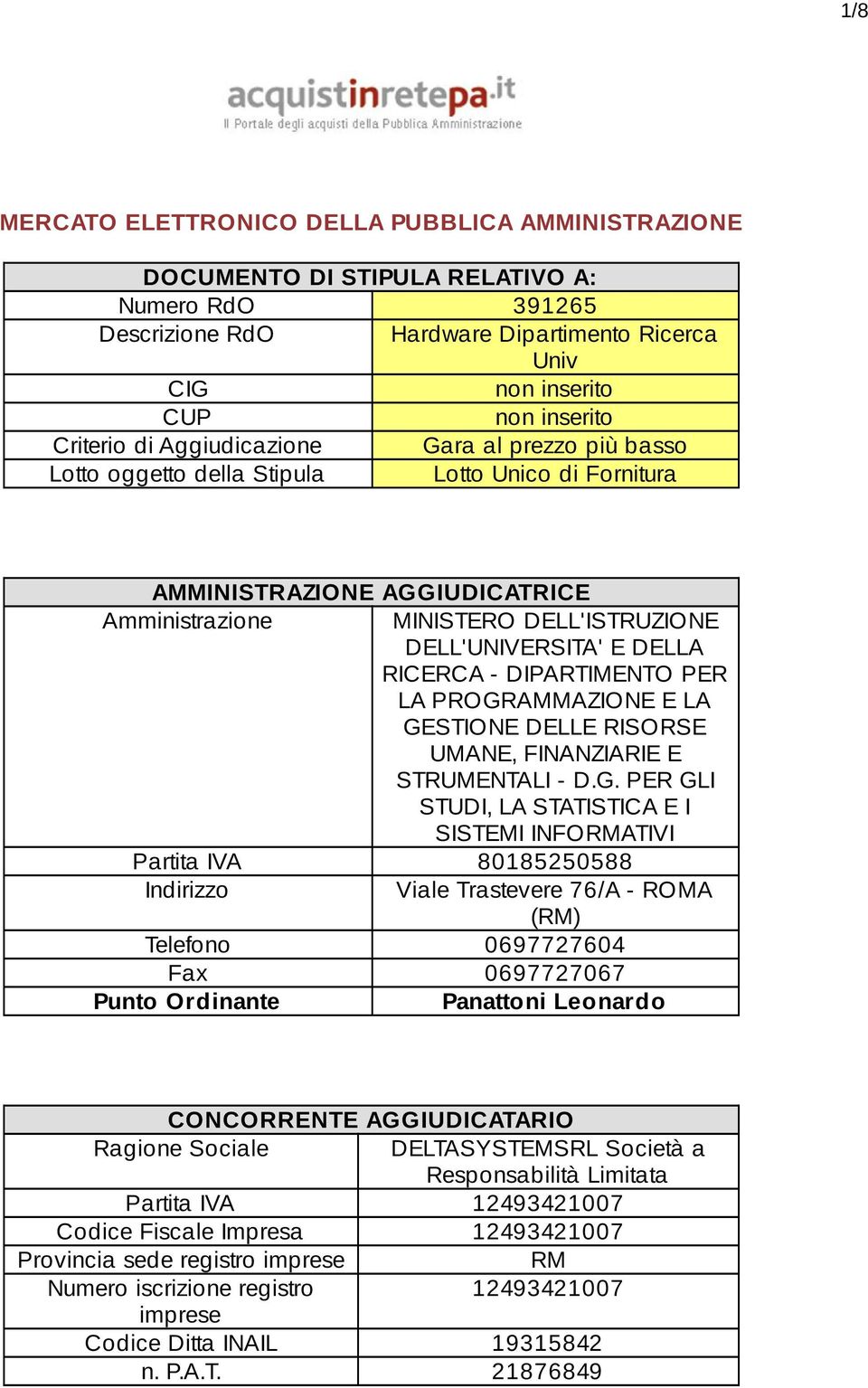 - DIPARTIMENTO PER LA PROGR