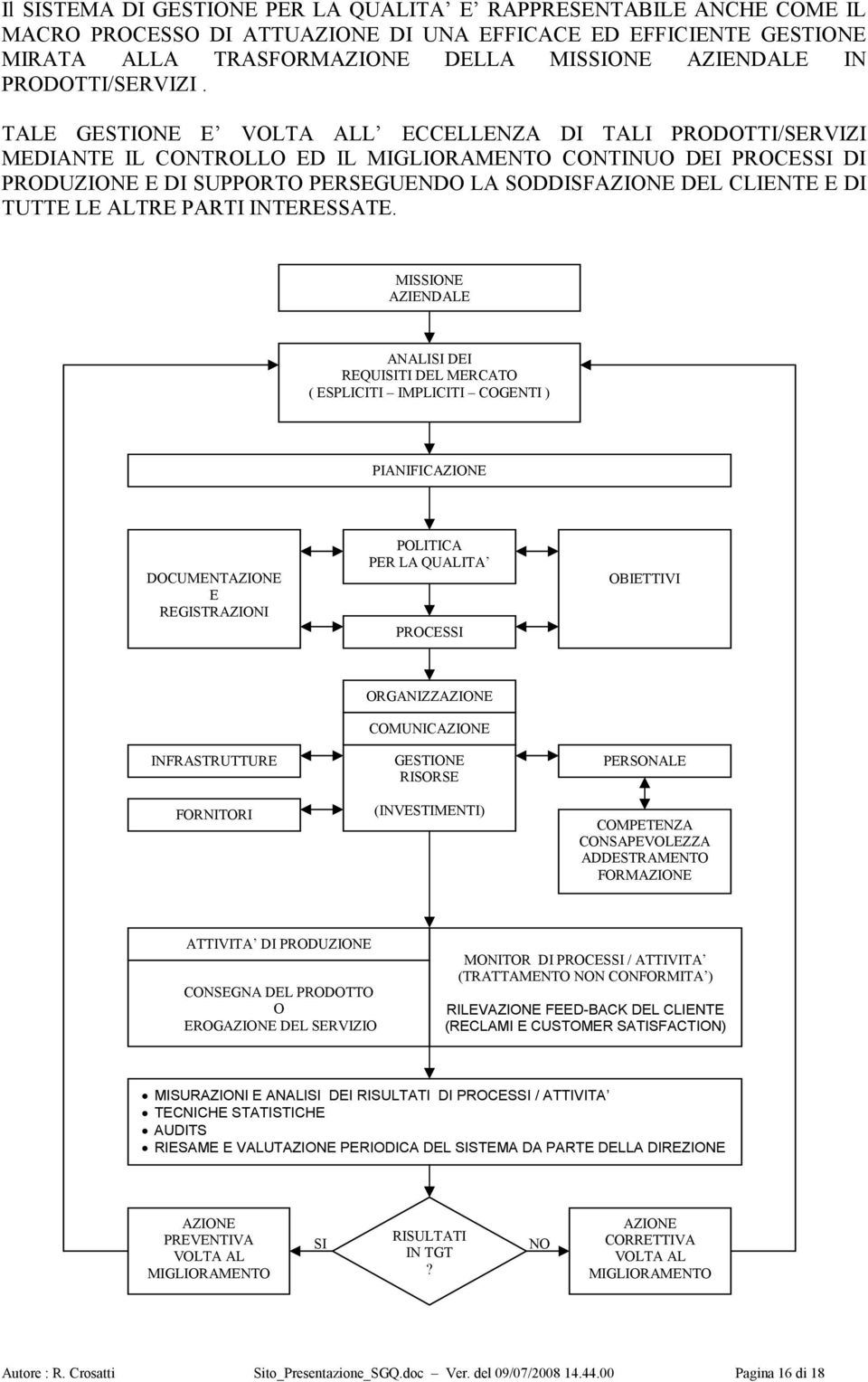 TALE GESTIONE E VOLTA ALL ECCELLENZA DI TALI PRODOTTI/SERVIZI MEDIANTE IL CONTROLLO ED IL MIGLIORAMENTO CONTINUO DEI PROCESSI DI PRODUZIONE E DI SUPPORTO PERSEGUENDO LA SODDISFAZIONE DEL CLIENTE E DI