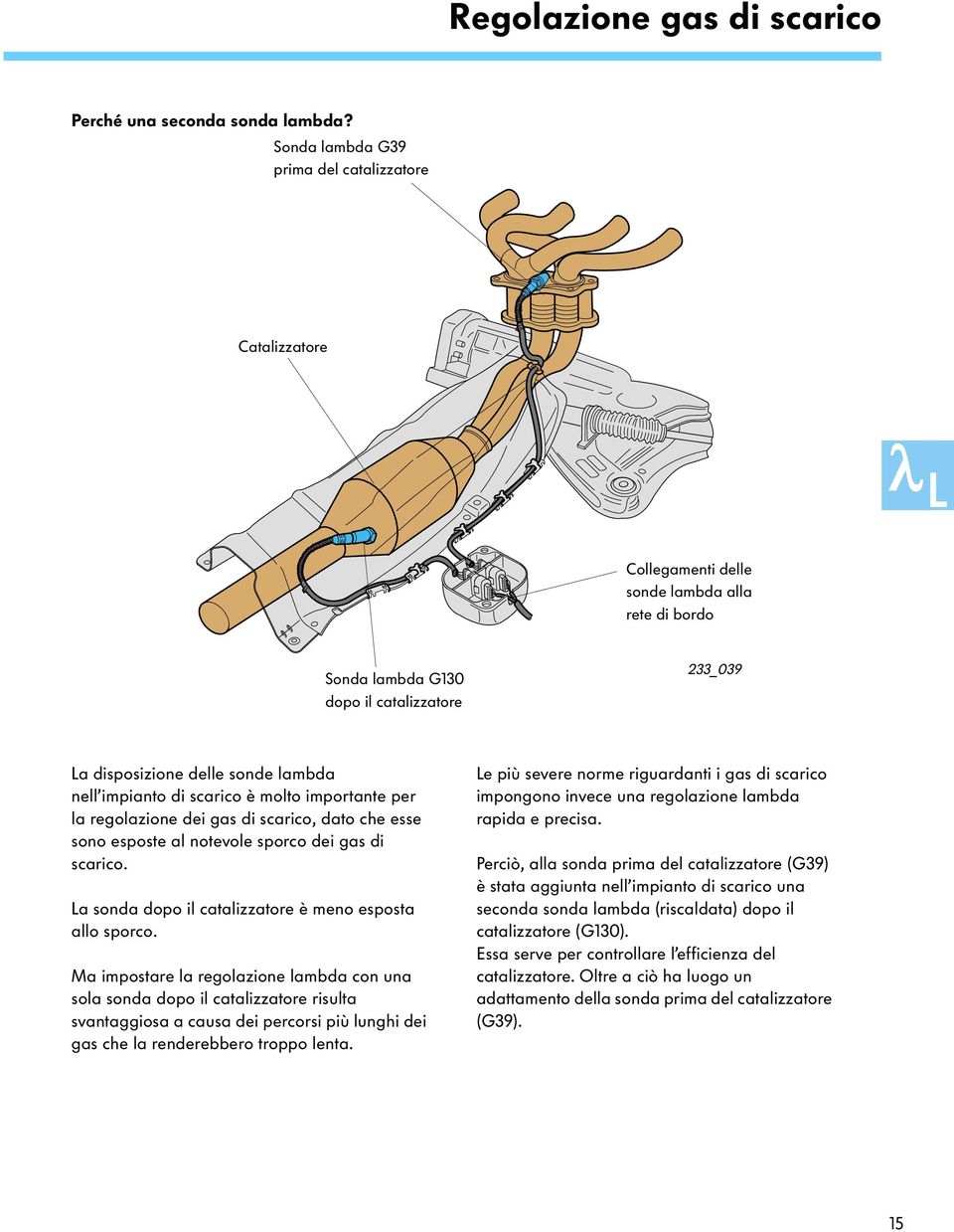 impianto di scarico è molto importante per la regolazione dei gas di scarico, dato che esse sono esposte al notevole sporco dei gas di scarico.