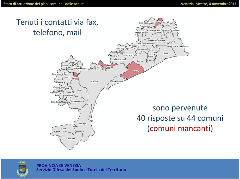 pervenute 40 risposte su