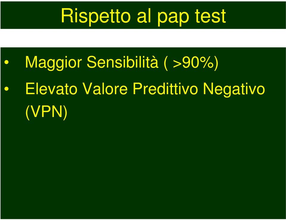 >90%) Elevato Valore