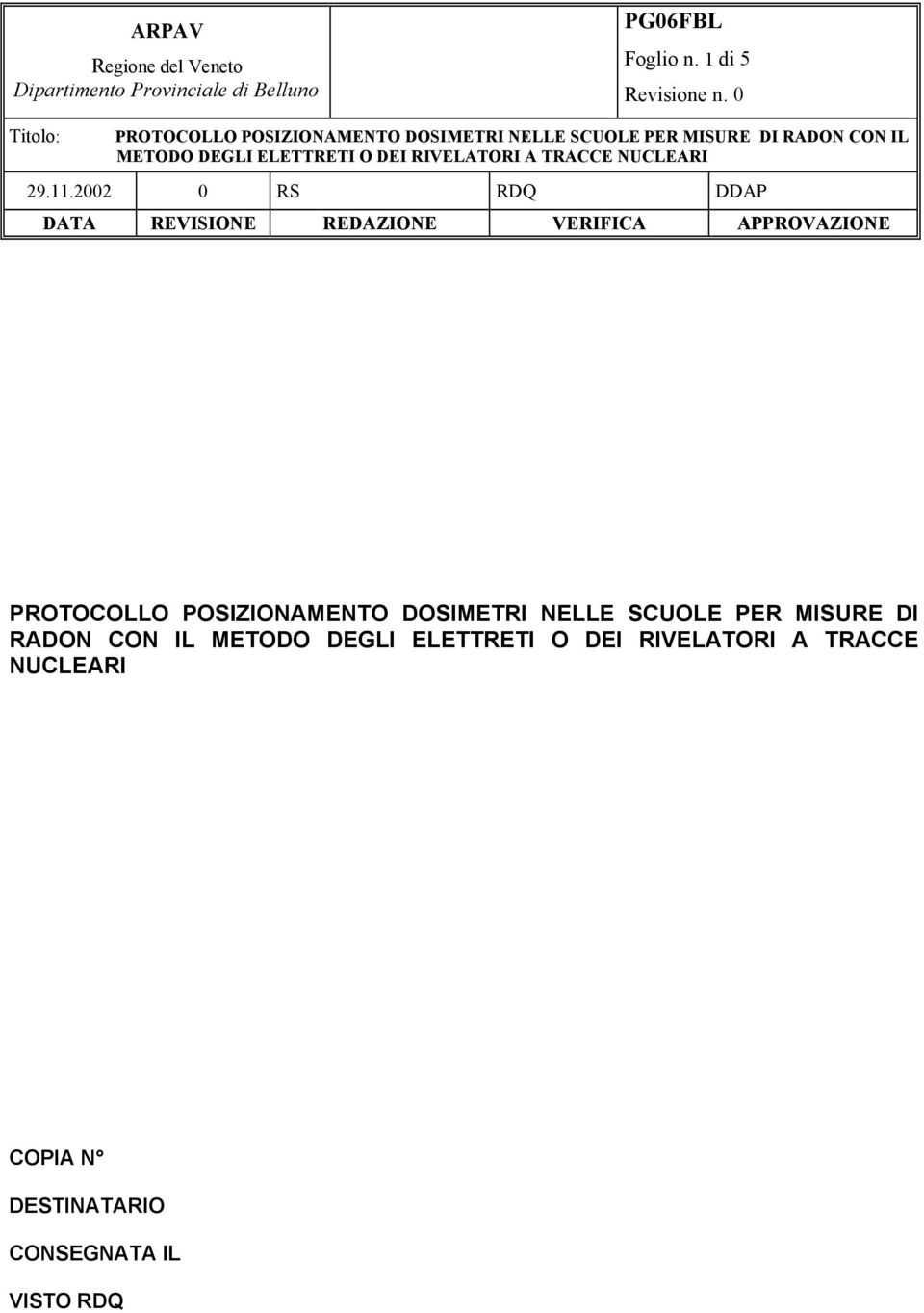 RIVELATORI A TRACCE NUCLEARI 29.11.