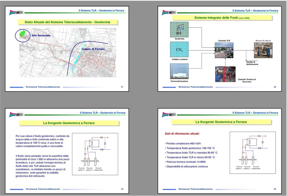 16.4 Potenza termica nominale di punta: 85 MWt Caldaie a metano Perdite di distribuzione Rendimento di distribuzione: 85-9% Termovalorizzatore Centrale Termica di Soccorso 21 22 La La Sorgente