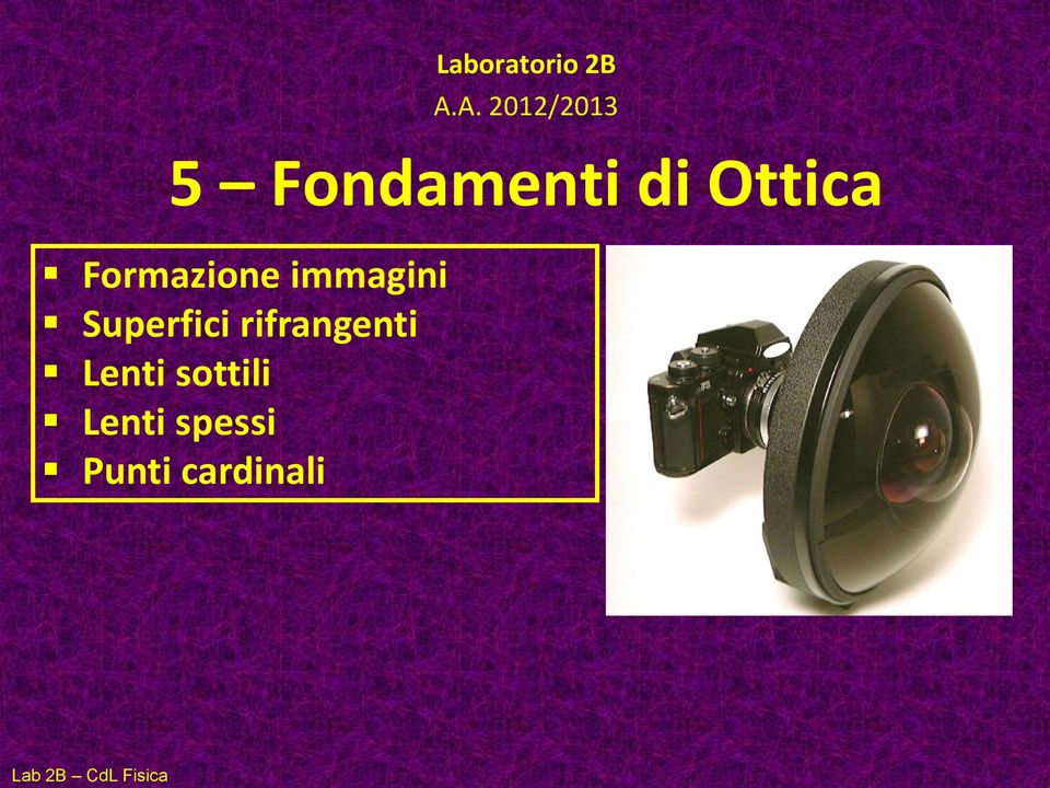 Ottica Formazione immagini