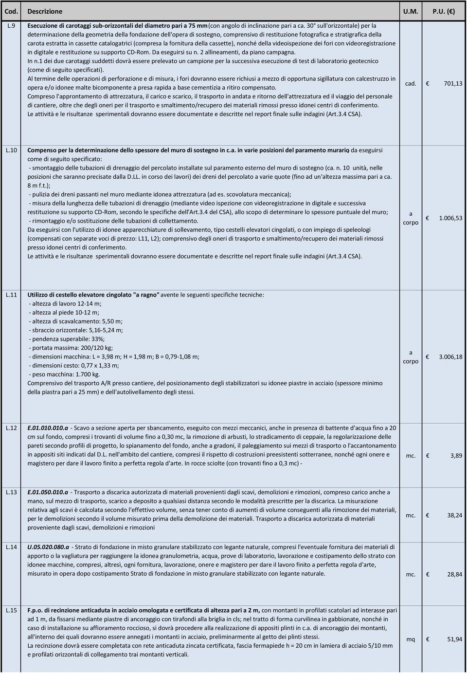 fornitur dell cssette), nonché dell videoispezione dei fori con videoregistrzione in digitle e restituzione su supporto CD-Rom. D eseguirsi su n. 2 llinementi, d pino cmpgn. In n.