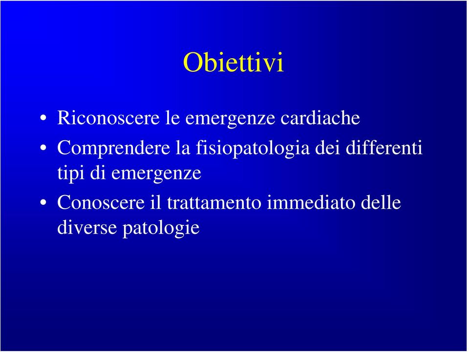 dei differenti tipi di emergenze