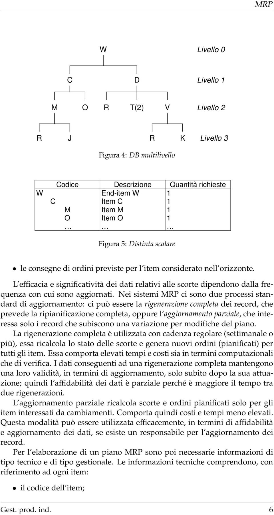 Nei sistemi MRP ci sono due processi standard di aggiornamento: ci può essere la rigenerazione completa dei record, che prevede la ripianificazione completa, oppure l aggiornamento parziale, che