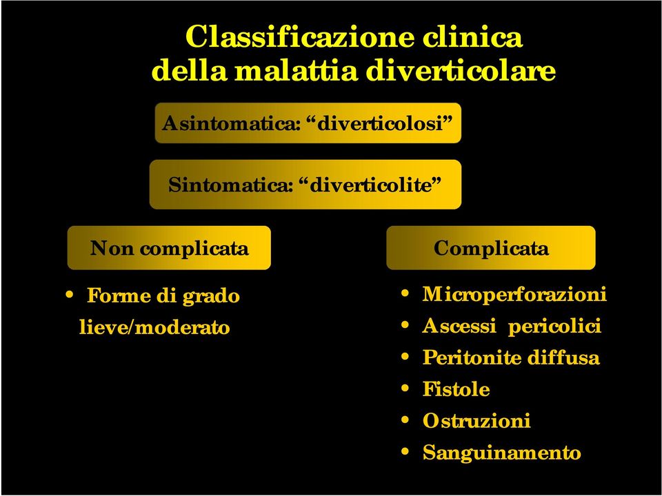 complicata Forme di grado lieve/moderato Complicata