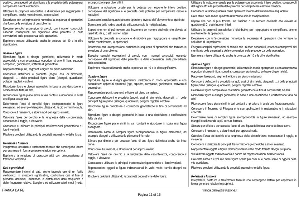 Descrivere con un espressione numerica la sequenza di operazioni che fornisce la soluzione di un problema.