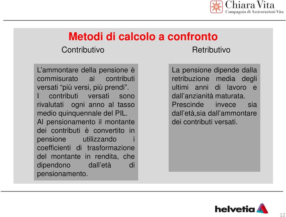 Al pensionamento il montante dei contributi è convertito in pensione utilizzando i coefficienti di trasformazione del montante in rendita, che