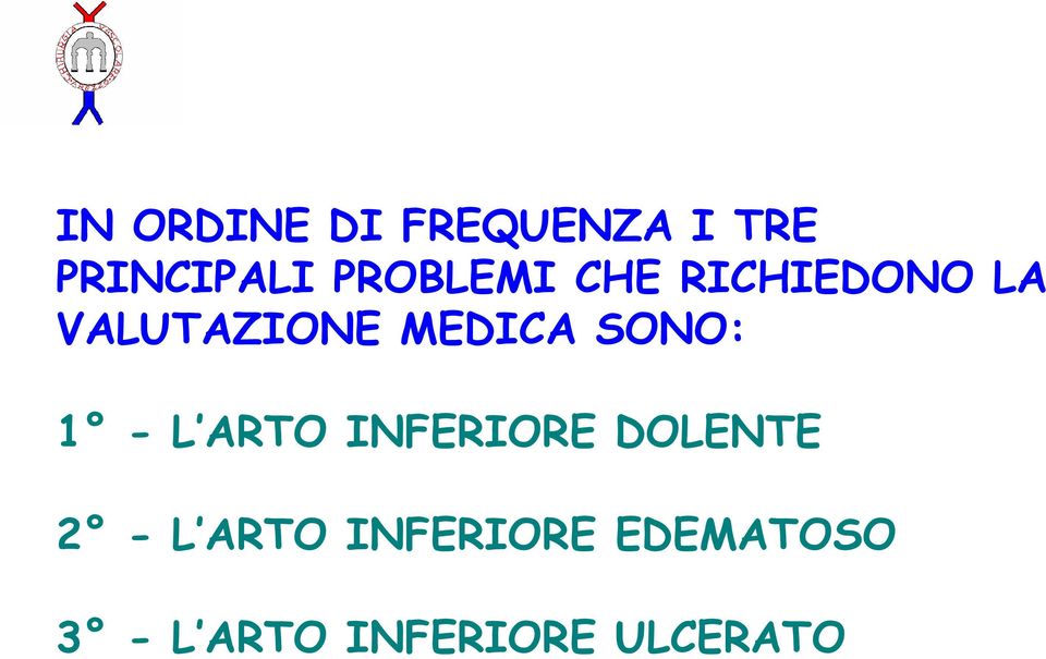 SONO: 1 - L ARTO INFERIORE DOLENTE 2 - L ARTO