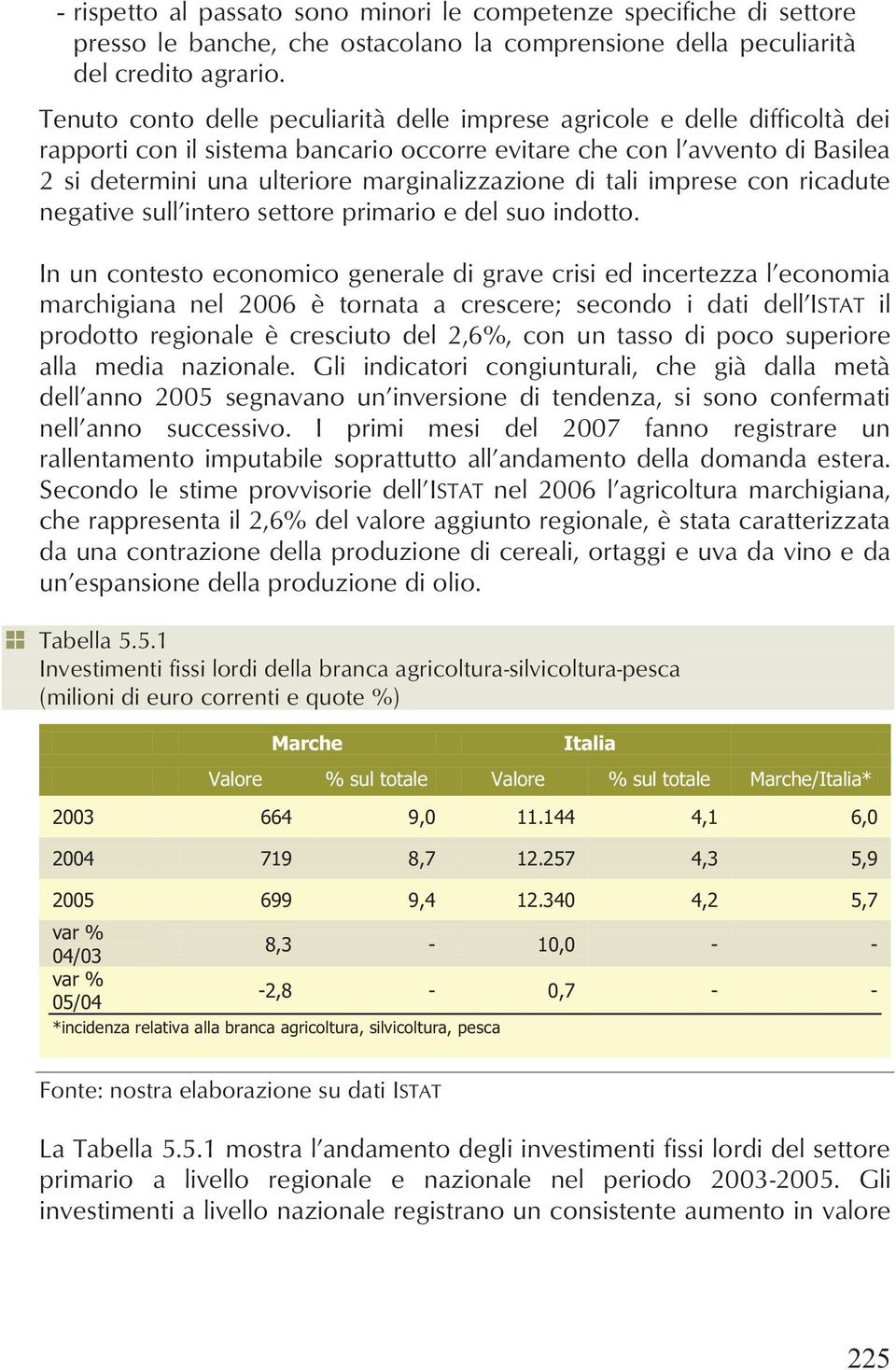 marginalizzazione di tali imprese con ricadute negative sull intero settore primario e del suo indotto.