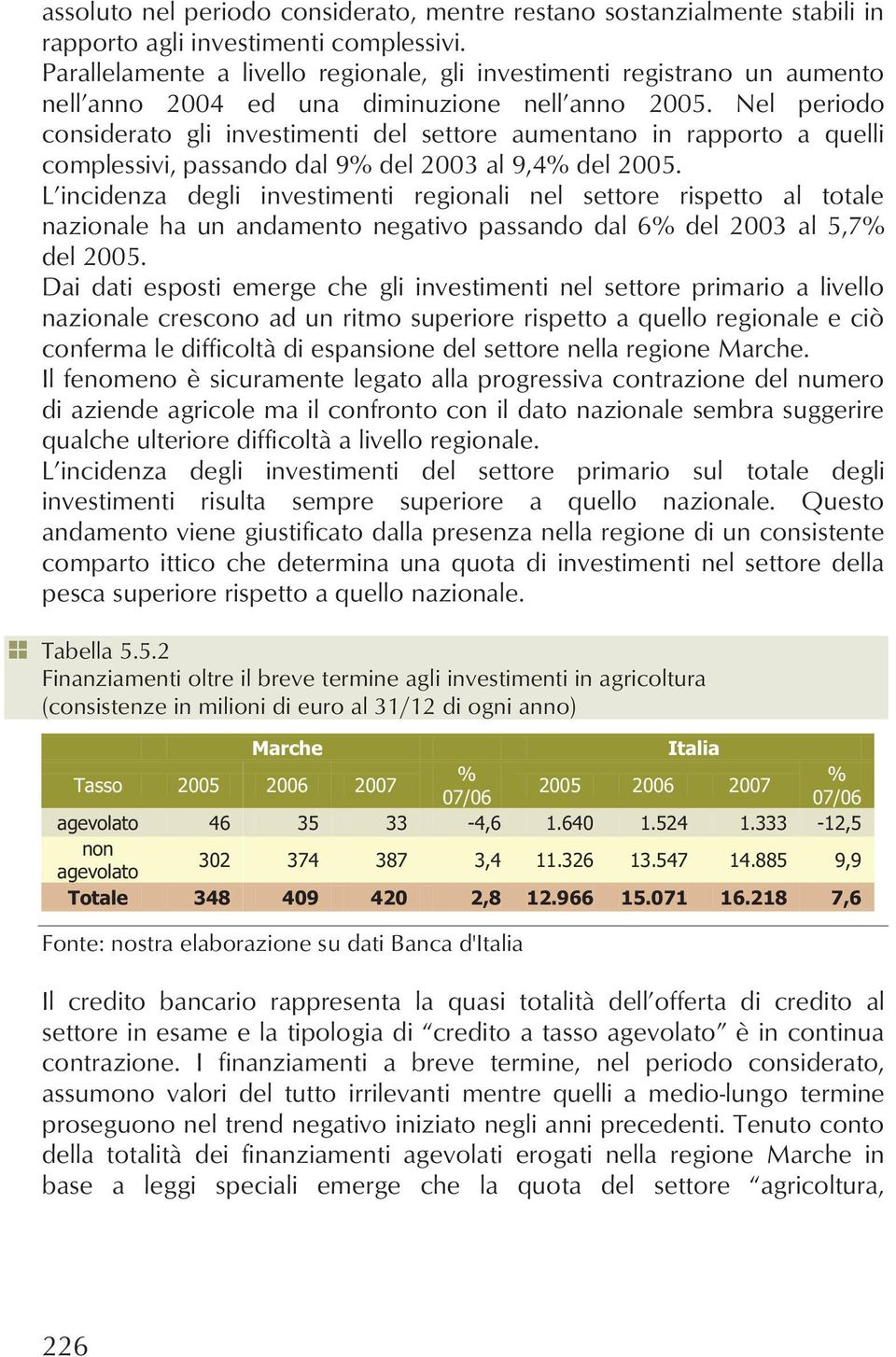 Nel periodo considerato gli investimenti del settore aumentano in rapporto a quelli complessivi, passando dal 9% del 2003 al 9,4% del 2005.