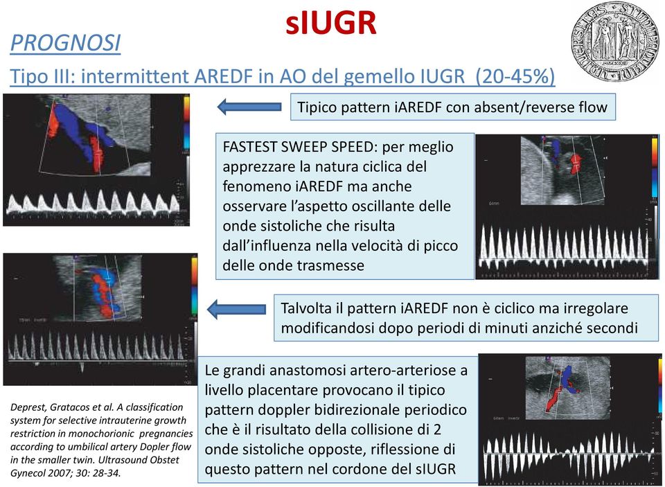 modificandosi dopo periodi di minuti anziché secondi Deprest, Gratacos et al.