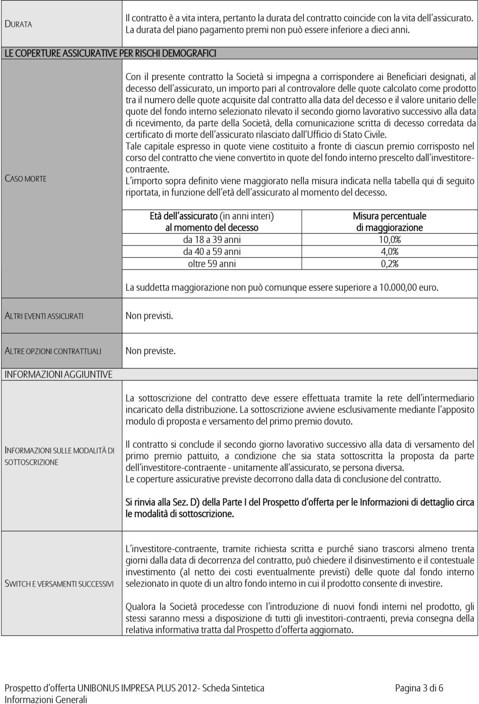 controvalore delle quote calcolato come prodotto tra il numero delle quote acquisite dal contratto alla data del decesso e il valore unitario delle quote del fondo interno selezionato rilevato il