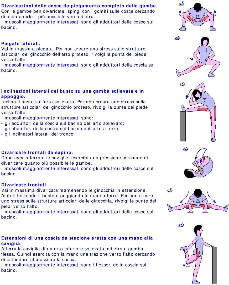 Per non creare uno stress sulle strutture articolari del ginocchio dell'arto proteso, rivolgi la punta del piede verso l alto.