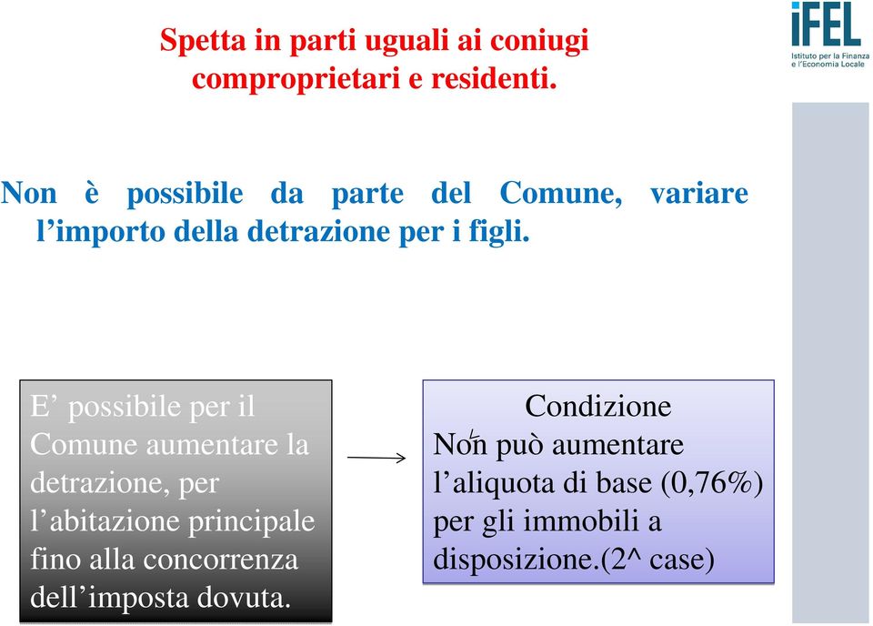 E possibile per il Comune aumentare la detrazione, per l abitazione principale fino alla