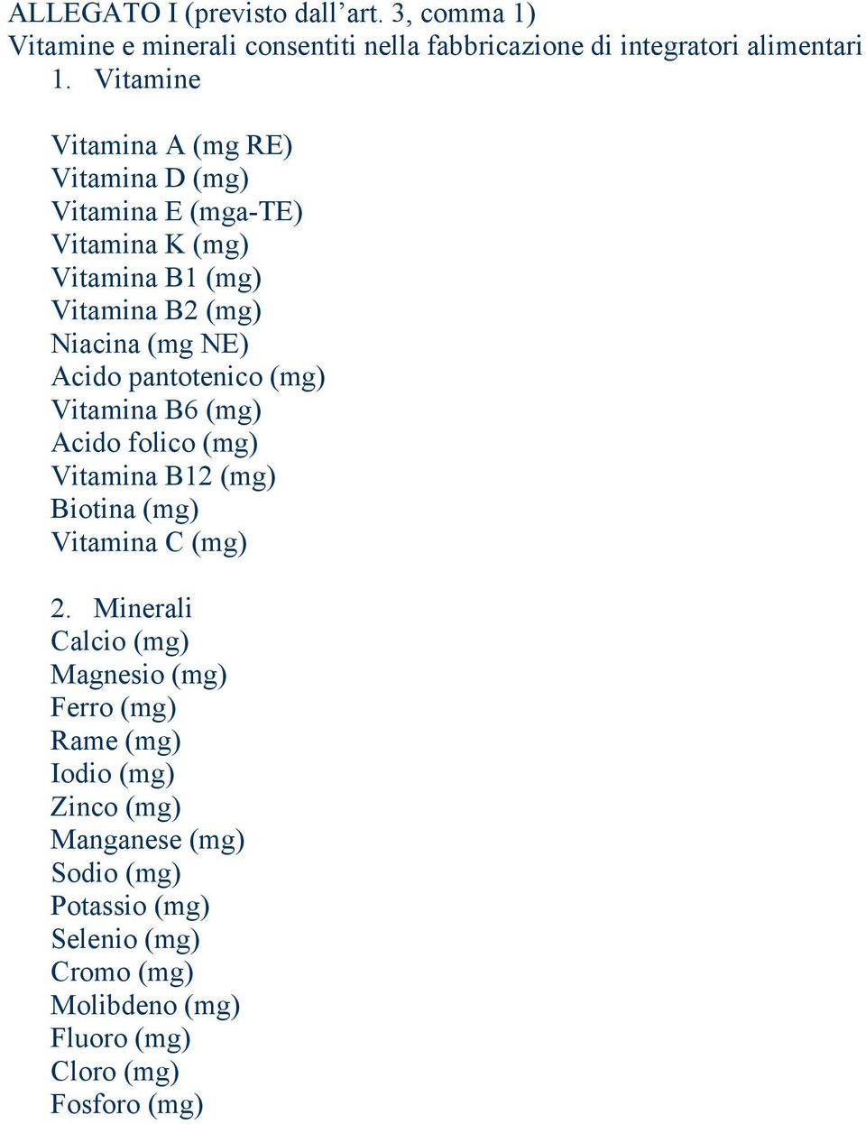 pantotenico (mg) Vitamina B6 (mg) Acido folico (mg) Vitamina B12 (mg) Biotina (mg) Vitamina C (mg) 2.