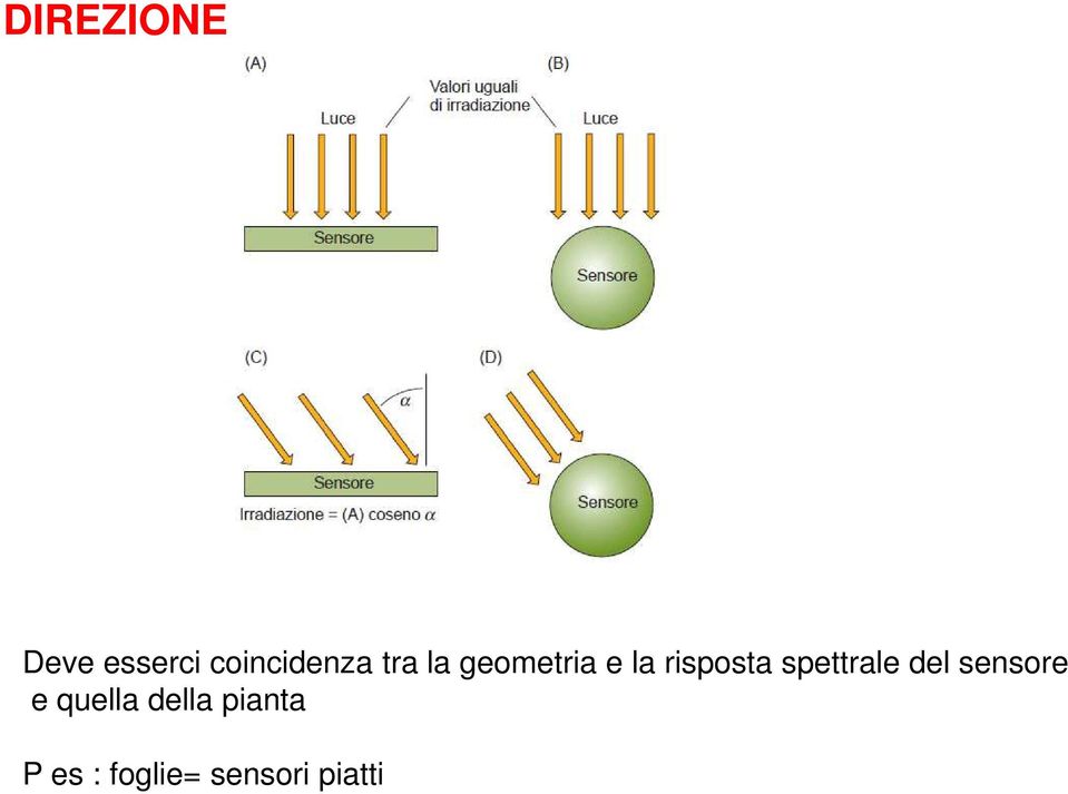 spettrale del sensore e quella